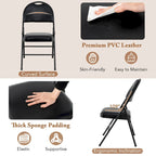 Black Folding Padded Chairs - Metal Frame Set