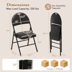 Black Folding Padded Chairs - Metal Frame Set