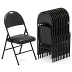 Black Folding Padded Chairs - Metal Frame Set