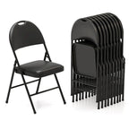 Black Folding Padded Chairs - Metal Frame Set