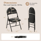 Black Folding Padded Chairs - Metal Frame Set