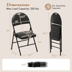 Black Folding Padded Chairs - Metal Frame Set