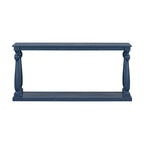63 Long Entryway Console Table Sofa Table with Bottom Storage Shelf & Sculptural Vase-Leg for Hallway Living Room