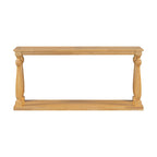 63 Long Entryway Console Table Sofa Table with Bottom Storage Shelf & Sculptural Vase-Leg for Hallway Living Room