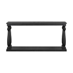 63 Long Entryway Console Table Sofa Table with Bottom Storage Shelf & Sculptural Vase-Leg for Hallway Living Room