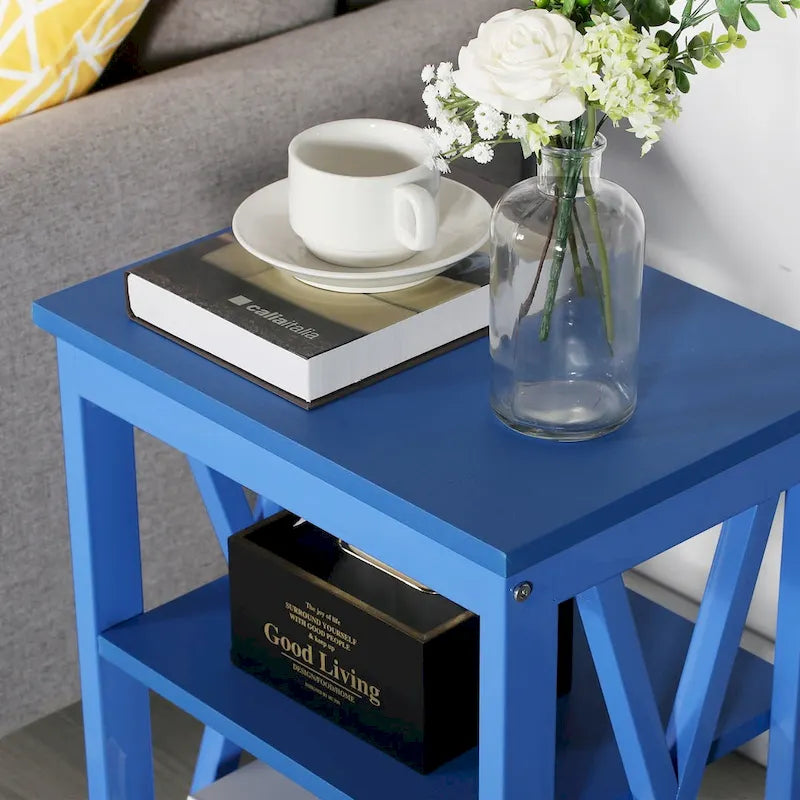 Modern Nightstand with 3-Tier Storage Shelves