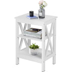 Modern Nightstand with 3-Tier Storage Shelves