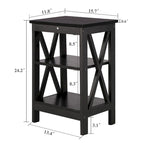 Modern Nightstand with 3-Tier Storage Shelves