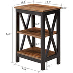 Modern Nightstand with 3-Tier Storage Shelves