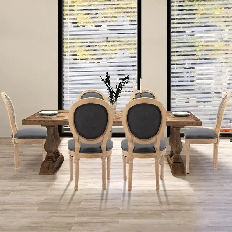 French Dining Chair with Nailhead Trim Set of 6
