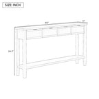 High-Quality Entryway Console Table with 4 Spacious Drawers & 1 Bottom Shelf