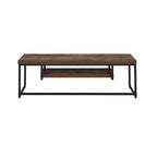Oak Industrial Style 47 TV Stand with Storage Shelf and Metal Legs for Living Room