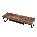 Oak Industrial Style 47 TV Stand with Storage Shelf and Metal Legs for Living Room