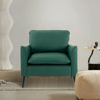 Green Modern 25.99 Upholstered Accent Chair with Waist Pillows and Soft Cushions