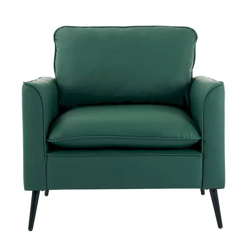 Green Modern 25.99 Upholstered Accent Chair with Waist Pillows and Soft Cushions