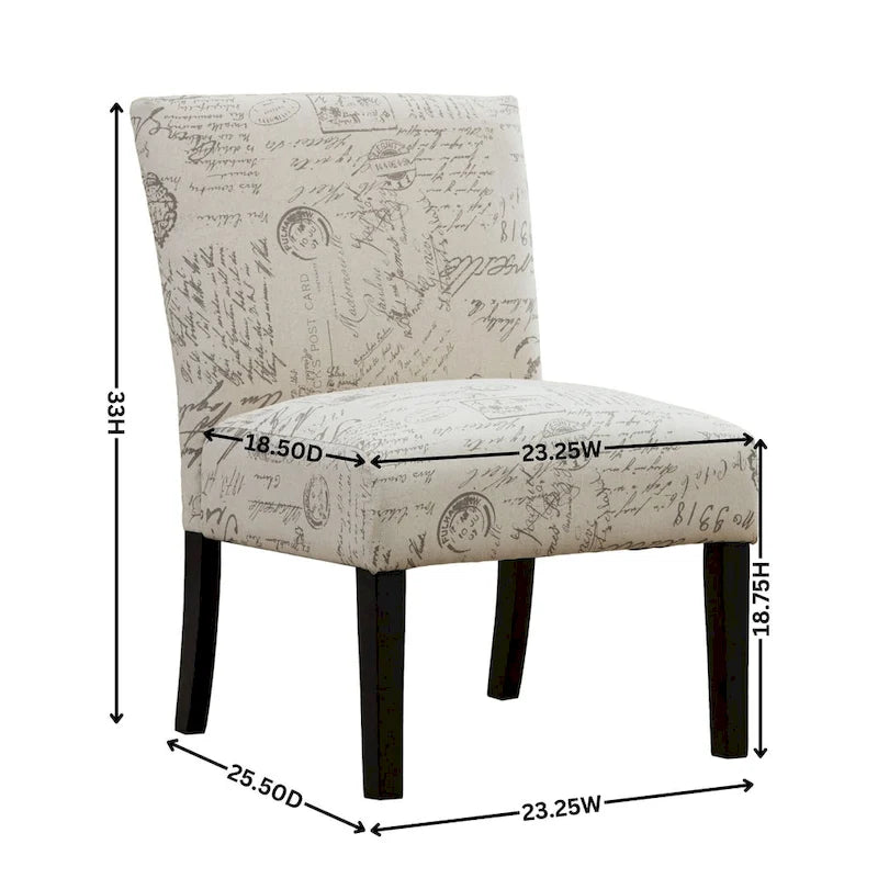 White 25.5 Upholstered Accent Chair