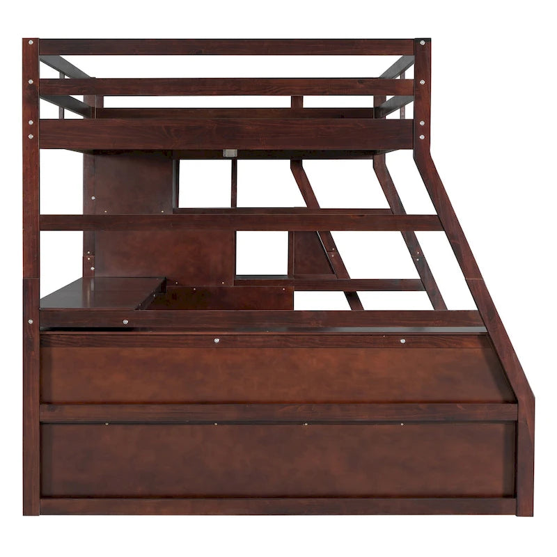 Full Pine Loft Bed with Desk and Storage