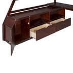 Full Pine Loft Bed with Desk and Storage
