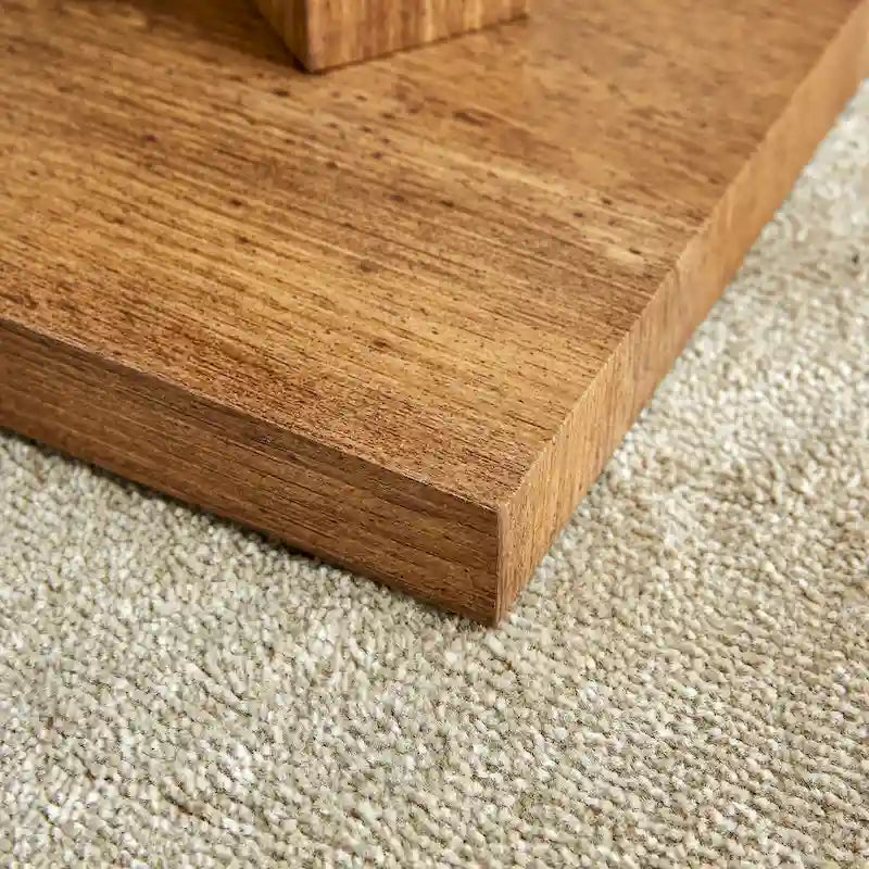 47.2 Modern Rectangular Coffee Table with Tempered Glass Tabletop and MDF Legs