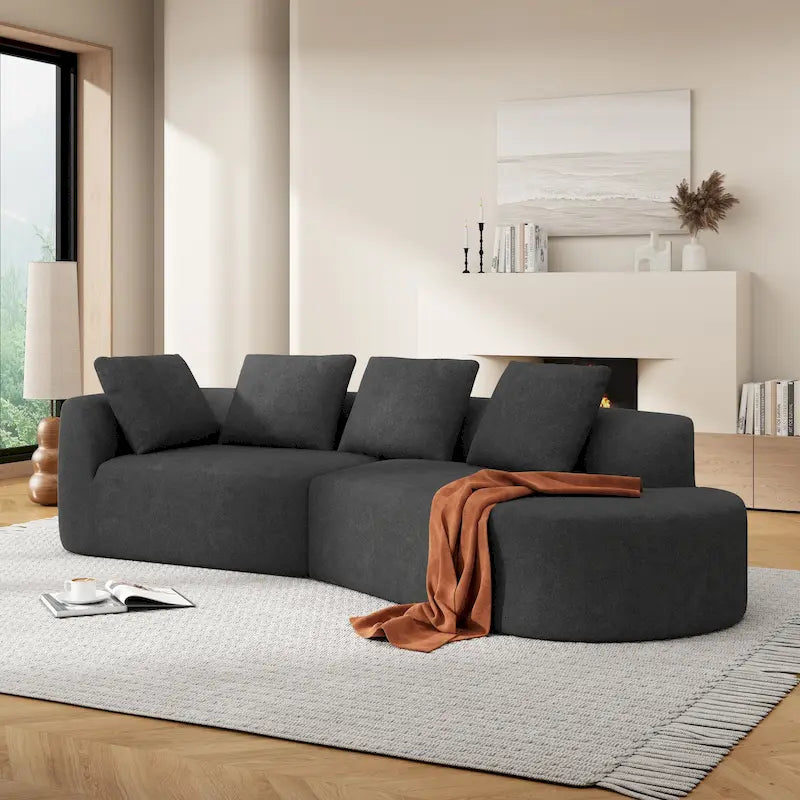 Christopher Knight Home - Olivia Curved Foam Sofa Set - 116L