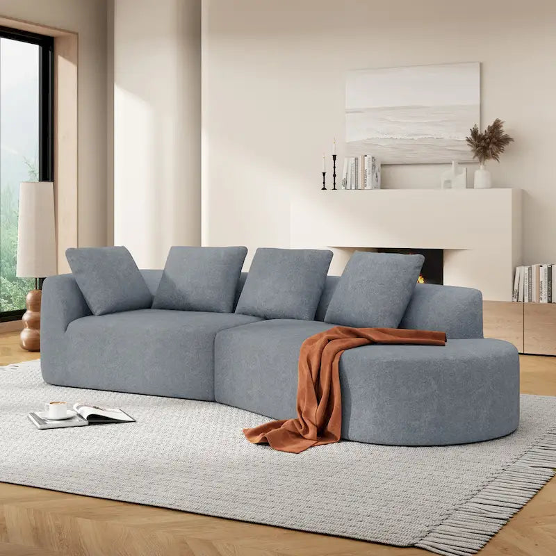 Christopher Knight Home - Olivia Curved Foam Sofa Set - 116L