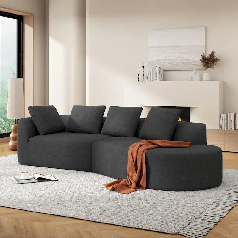 Christopher Knight Home - Olivia Curved Foam Sofa Set - 116L