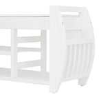 Retro Multifunctional Storage Bench with Cushion and Curved Side Panel