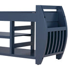 Retro Multifunctional Storage Bench with Cushion and Curved Side Panel