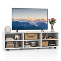 White TV Stand - 6-Cube Storage for Up to 50" TVs