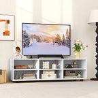 White TV Stand - 6-Cube Storage for Up to 50" TVs