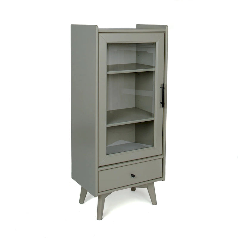 Modern Bathroom Storage Cabinet with Glass Door & Double Adjustable Shelves and Drawer