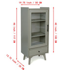 Modern Bathroom Storage Cabinet with Glass Door & Double Adjustable Shelves and Drawer