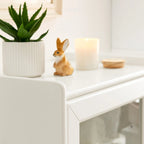 Modern Bathroom Storage Cabinet with Glass Door & Double Adjustable Shelves and Drawer