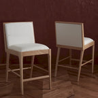 SAFAVIEH Couture Vonne Linen Counter Stool (Set of 2) - 19Wx22Dx36H