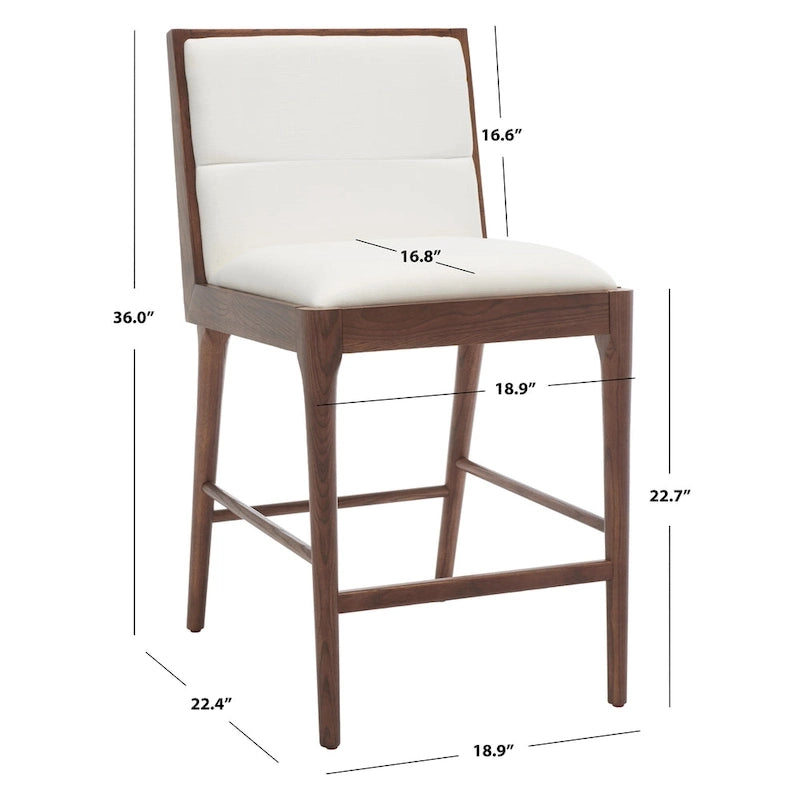 SAFAVIEH Couture Vonne Linen Counter Stool (Set of 2) - 19Wx22Dx36H