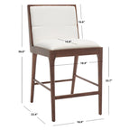 SAFAVIEH Couture Vonne Linen Counter Stool (Set of 2) - 19Wx22Dx36H