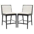 SAFAVIEH Couture Vonne Linen Counter Stool (Set of 2) - 19Wx22Dx36H