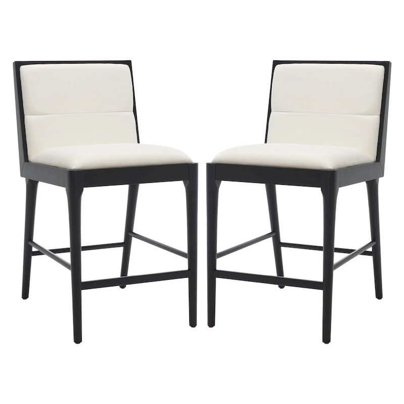 SAFAVIEH Couture Vonne Linen Counter Stool (Set of 2) - 19Wx22Dx36H