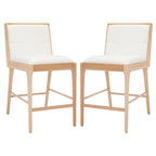 SAFAVIEH Couture Vonne Linen Counter Stool (Set of 2) - 19Wx22Dx36H