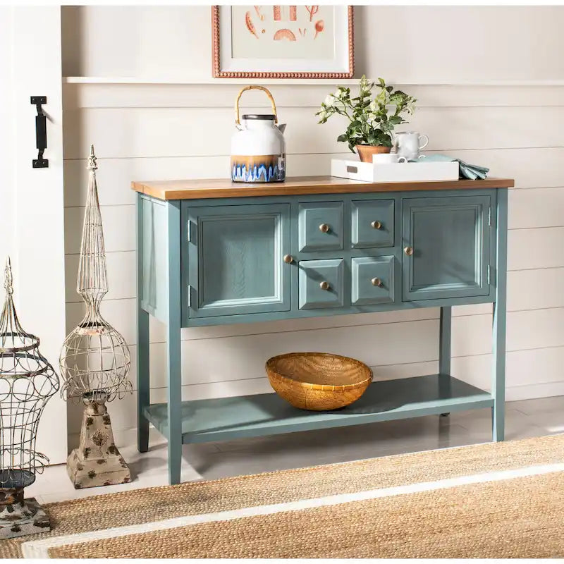 SAFAVIEH Milenija Oak Finish Storage Sideboard - 45.7 x 15 x 34 - 17Wx48Dx22H