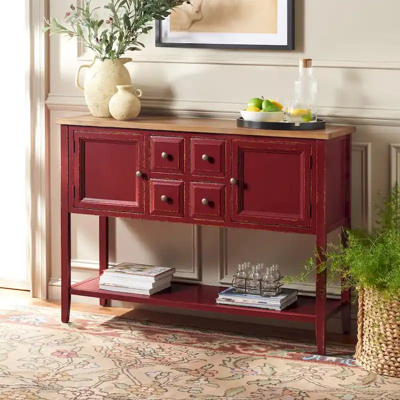 SAFAVIEH Milenija Oak Finish Storage Sideboard - 45.7 x 15 x 34 - 17Wx48Dx22H
