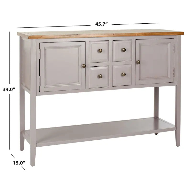 SAFAVIEH Milenija Oak Finish Storage Sideboard - 45.7 x 15 x 34 - 17Wx48Dx22H