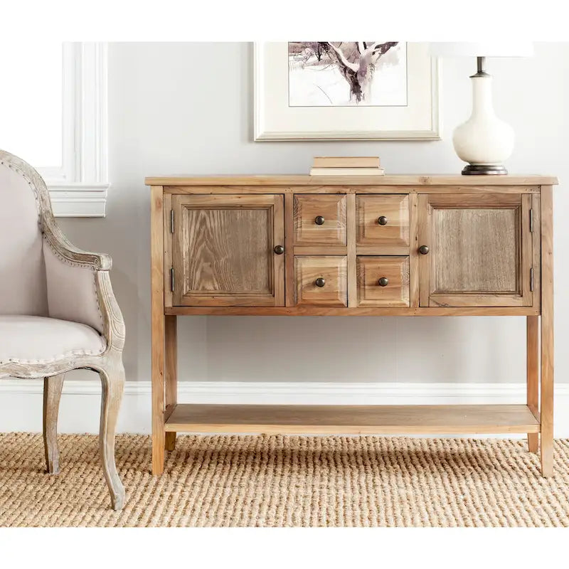 SAFAVIEH Milenija Oak Finish Storage Sideboard - 45.7 x 15 x 34 - 17Wx48Dx22H