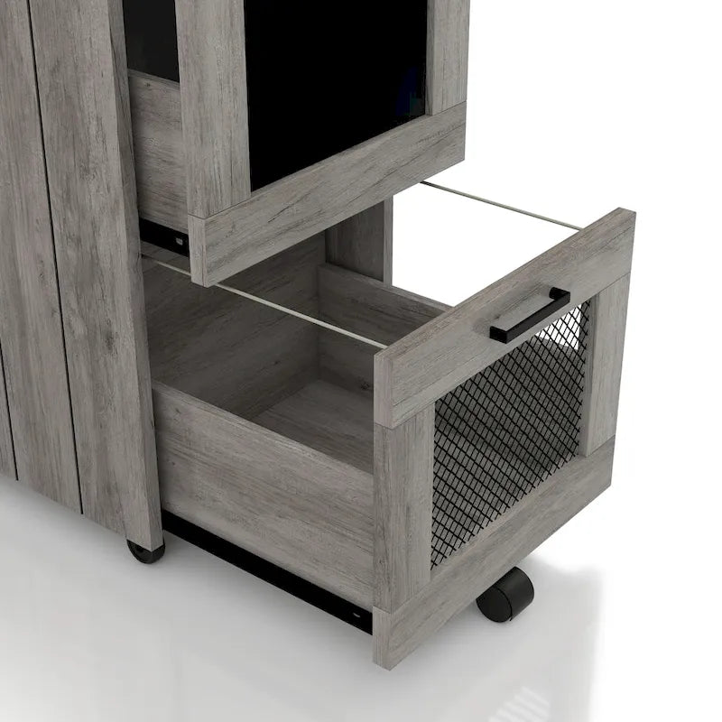 DH BASIC Rustic Grey 2-Drawer File Cabinet by Denhour