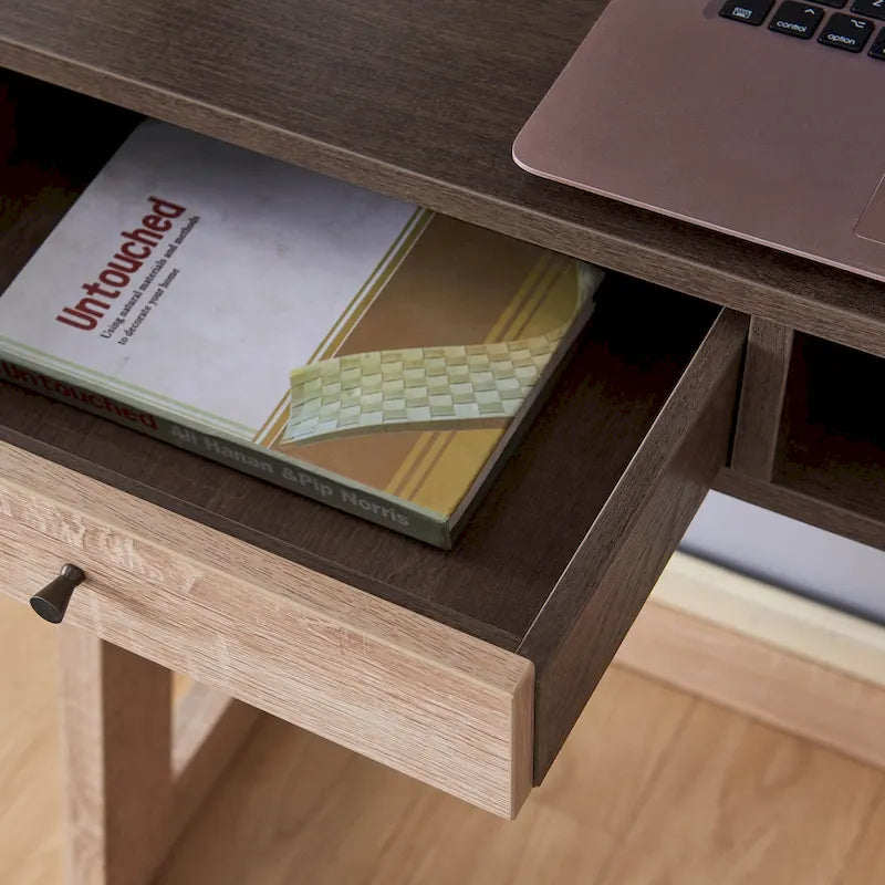 Tali Contemporary 2-Shelf Wall Leaning Desk with Drawer by Furniture of America