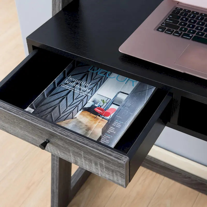 Tali Contemporary 2-Shelf Wall Leaning Desk with Drawer by Furniture of America