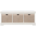 SAFAVIEH Fiorello 3-Drawer with Cushion Storage Bench - 47.3 W x 15 L x 19 H - 47Wx15Dx19H