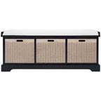 SAFAVIEH Fiorello 3-Drawer with Cushion Storage Bench - 47.3 W x 15 L x 19 H - 47Wx15Dx19H