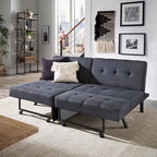 Palatka Full 80 Wide Tufted Fabric Convertible Futon by iNSPIRE Q Classic