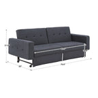 Palatka Full 80 Wide Tufted Fabric Convertible Futon by iNSPIRE Q Classic
